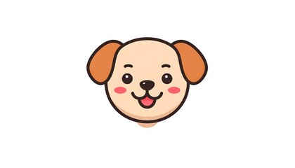 Adorable Cartoon Dog Head Illustration.