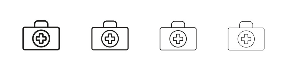 Doctor bag icons designed in outline, line and stroke style