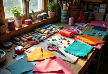 Vibrant DIY Craft Supplies Organized for Creative Projects Colorful Materials Inspiration