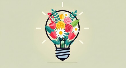 Floral Lightbulb Idea Inspiration.