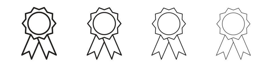 Badge icons designed in outline, line and stroke style