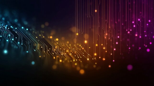 Stunning abstract network design with vibrant colorful lights, ideal for modern technology presentations and futuristic backgrounds, creating a dynamic and innovative feel