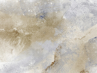 Hand drawn watercolor texture with blue and brown colors. Abstract background with geology detail, marbling, surface pattern, grunge paint. Vintage design artwork for banner, picture, or wallpaper.