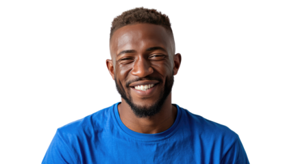 Smiling Man: A close-up shot of a smiling man exudes positivity and confidence, a visual testament to happiness and approachability.