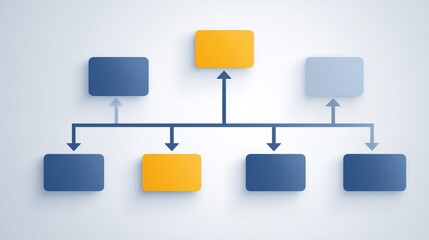 Flowchart illustration with colorful boxes and arrows, representing a structured process or decision-making pathway, ideal for visualizing complex information and enhancing understanding