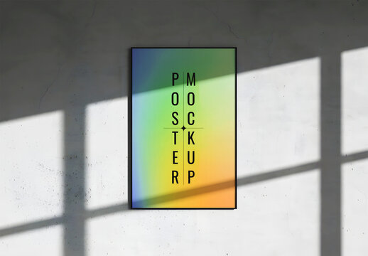 Vertical Poster Mockup with Rainbow Gradient
