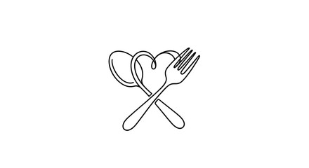 Romantic Dinner Date - Spoons and Forks in Heart Shape.