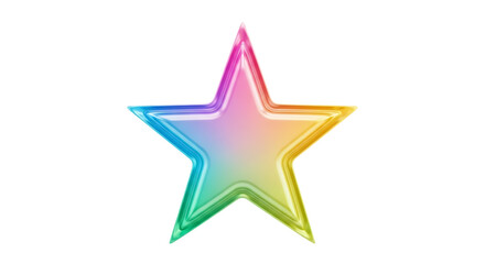 Obraz premium Illustration of rainbow star with glitter effect isolated on transparent background