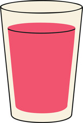 A tall glass filled with a vibrant pink liquid, likely a refreshing beverage.