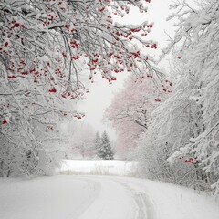 winter road in the forest