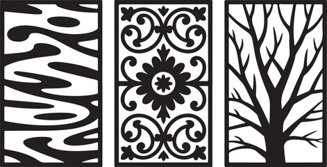 Three decorative panels for modern home accents