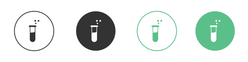 Test tube icons concepts. black sign set