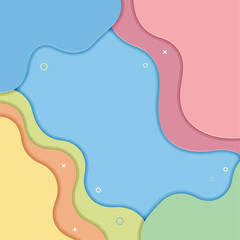 Abstract pastel color paper cut background vector illustration with wavy layers perfect for modern design and presentation templates