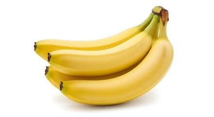 Fresh Yellow Banana Bunch Isolated on White Background