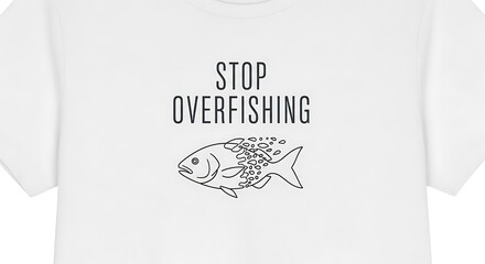 Stop Overfishing T-Shirt Design for Environmental Awareness.