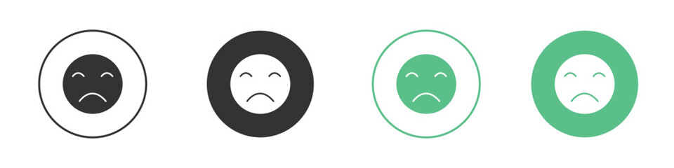 Sad icons concepts. black sign set