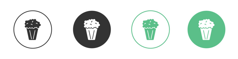 Popcorn icons concepts. black sign set