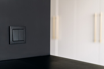 Modern minimalist wardrobe design with sleek door handle in contemporary living room