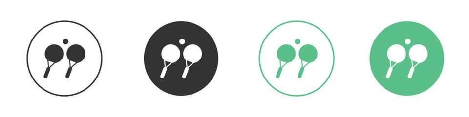 Ping pong icons concepts. black sign set
