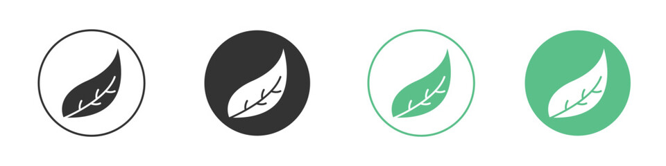 Leaf icons concepts. black sign set