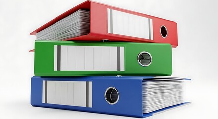 Stack of colorful binders for document organization