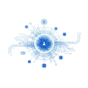 Intricate digital illustration of a central node connected to various data points, representing a network.