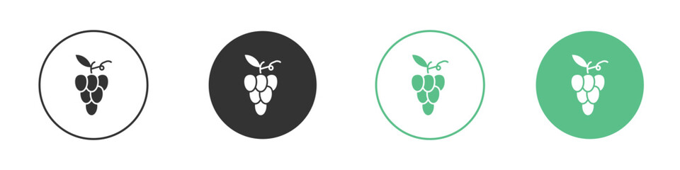 Grape icons concepts. black sign set