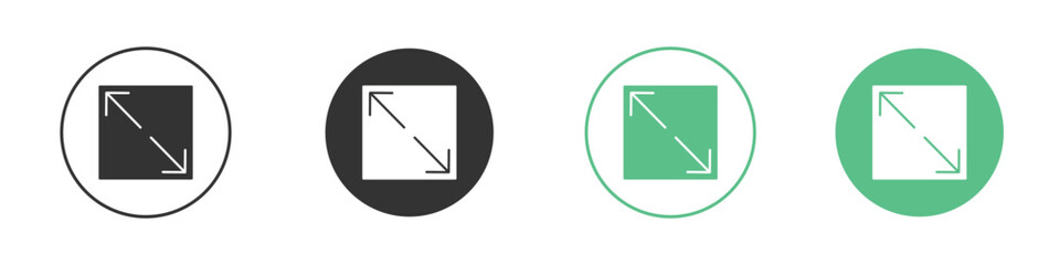 Expand icons concepts. black sign set