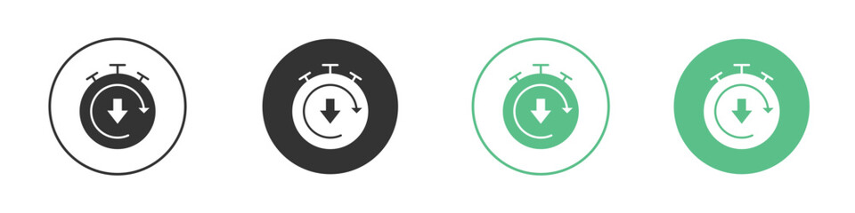 Down time icons concepts. black sign set
