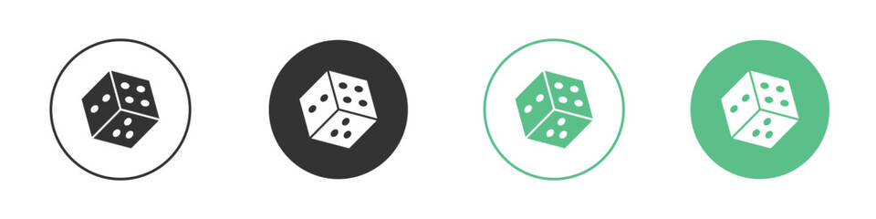 Dice icons concepts. black sign set