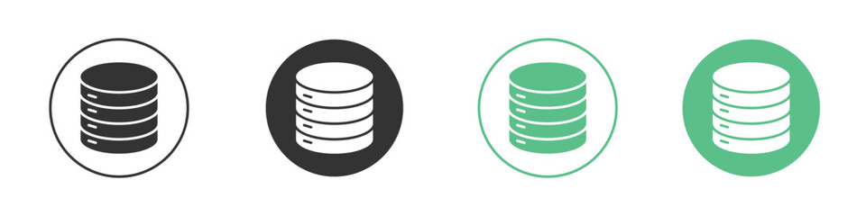 Database icons concepts. black sign set