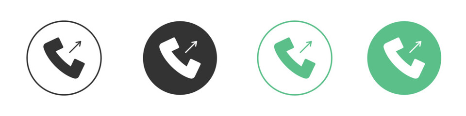 Call outgoing icons concepts. black sign set