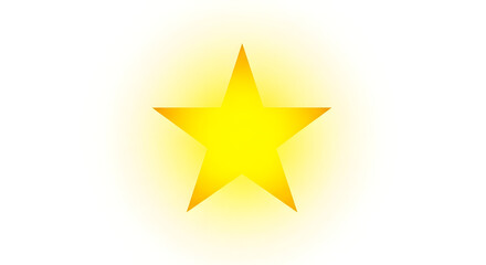Obraz premium Golden star with a soft yellow glow on a white background, representing achievement and success