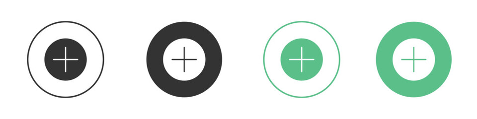 Fototapeta premium Add icons concepts. black sign set