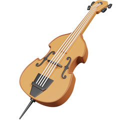 Fototapeta premium Isolated Cartoonish Upright Bass Instrument with Transparent Background Musical Concept