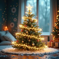 christmas tree and decorations