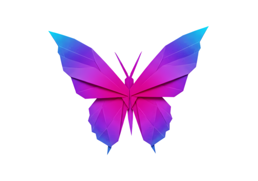 Geometric Butterfly: Pink, Purple, Low Poly Design Element - Powered by Adobe