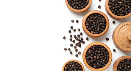 Whole Black Peppercorns and Ground Pepper in Bowl – Spice Concept