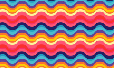 Retro 70s Groovy Ripple Seamless Pattern