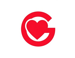 Red circle logo with heart and letter G