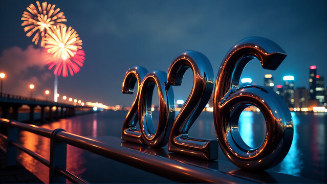 Reflective Dawn of 2026 in the City