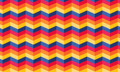 Vibrant Geometric Pattern with Vertical Chevron Stripes