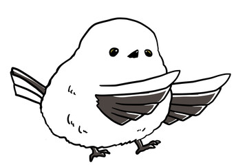 A simple and realistic illustration of a long-tailed tit