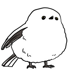 A simple and realistic illustration of a long-tailed tit