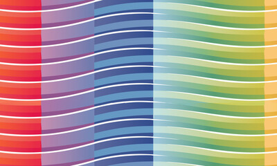 Seamless Pattern with Colorful Wavy Gradient Ribbons