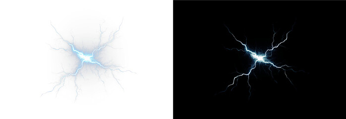 Electrifying blue lightning bolts create a stunning and dramatic visual effect that captivates the viewers attention