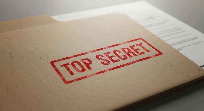Top Secret Document Folder with Red Stamp