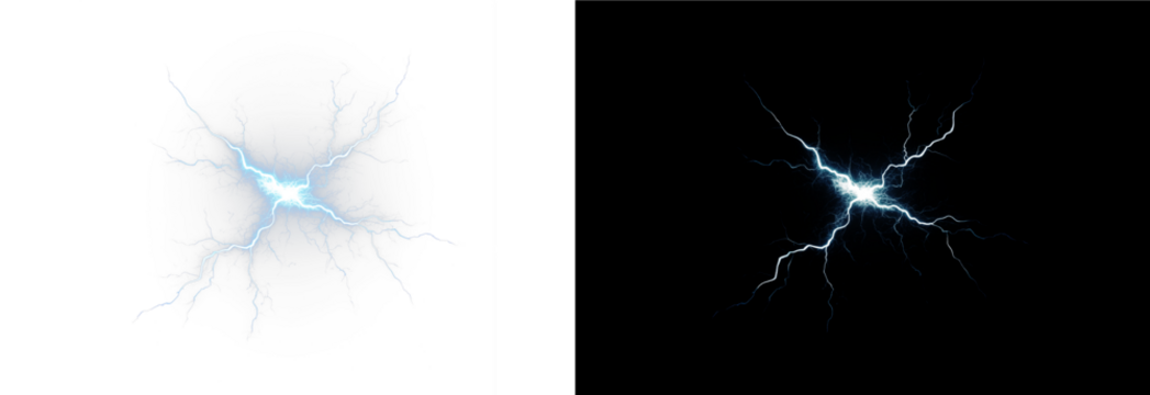 Electrifying blue lightning bolts create a stunning and dramatic visual effect that captivates the viewers attention