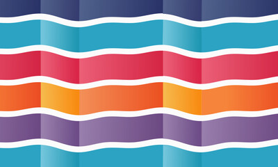 Modern Geometric Pattern with Colorful Folded Waves