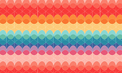 Geometric Seamless Pattern with Overlapping Translucent Eggs